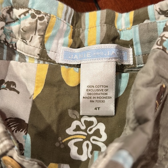 Janie and Jack Island Surf Surf Wagon Madras Plaid Patchwork Top  Size 4… - Picture 9 of 11